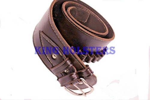 NEW Handmade Western Smooth Leather 44//45 cal Cartridge Belt RIG Gun Ammo 34-52/"