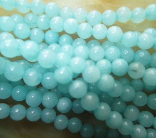 4mm round Brazilian Aquamarine Gemstones Loose Beads 15"##MJ005 