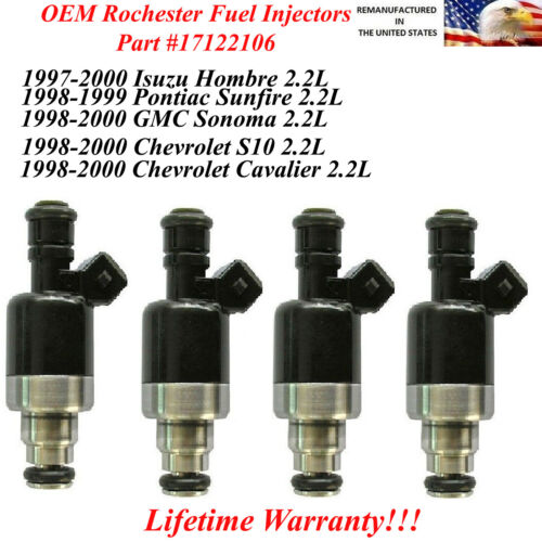 17122106 OM Rochester Fuel Injectors 4X for 1998-2000 Cavalier 2.2L