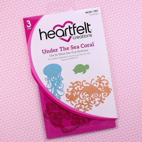HCD797+HCPC3737 Lot Set Heartfelt Creations Dies+Stamp Set Under The Sea Coral