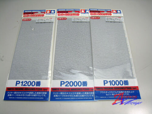TAMIYA 87057 87058 87060 Fine Finishing Abrasives Sheet Model P1000 P1200 P2000