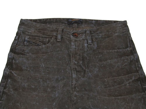 $350 Diesel Black Gold Mens Acid Wash Slim Skinny Low Rise Denim Jeans 28 29