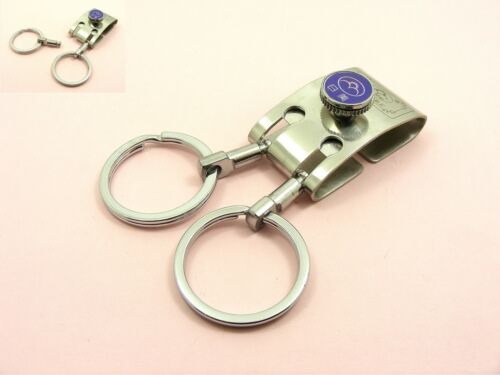 STAINLESS STEEL Security BELT CLIP Detachable Button Double KEY RING HOLDER