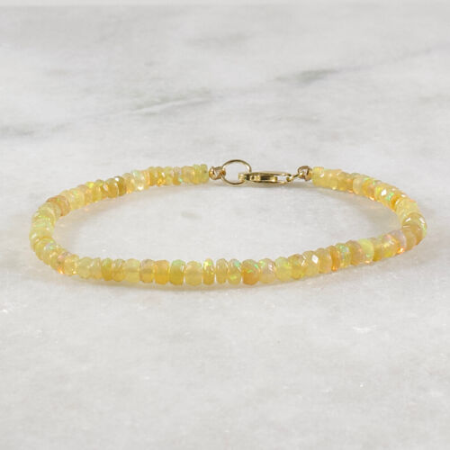6 7 8 9 inch Silver Details about   Ethiopian Opal Beaded Bracelet Yellow or Rose Gold Filled 