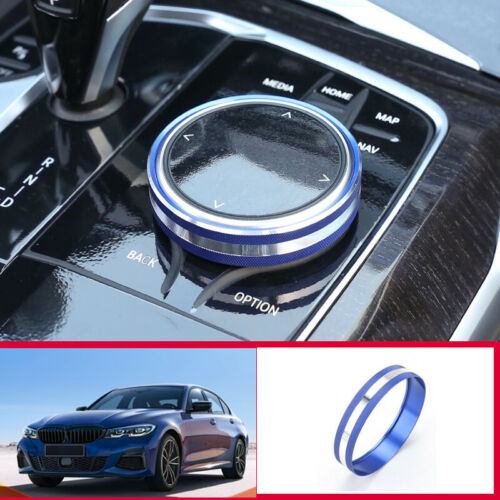 For BMW 3 Series G20 330i 2019-2020 Blue central console Multimedia button ring 