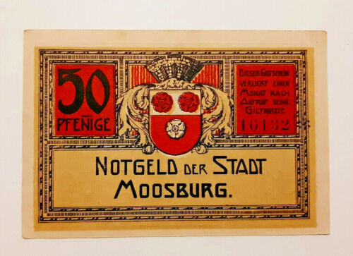 10666 Details about  / MOOSBURG NOTGELD 50 PFENNIG 1920 EMERGENCY MONEY GERMANY BANKNOTE