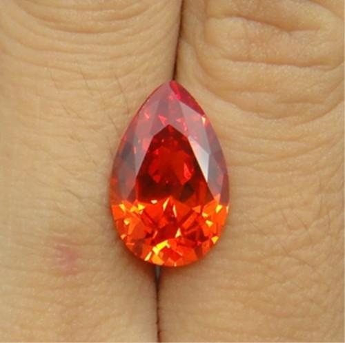 Padparadscha Sapphire 8.77ct 10x14mm Pear Cut Shape AAAAA VVS Loose Gemstone