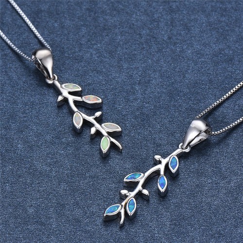 Willow Twig laisse Colliers Plant Pendentifs 925 Plaqué Argent Mariage Bijoux