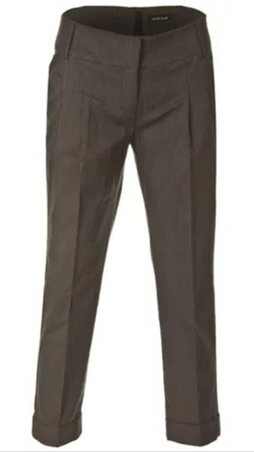 trendy 7//8 lange LAURA SCOTT Bundfalten Stretch Hose schwarz grau gestreift NEU