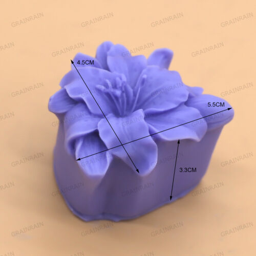 Soap Molds Silicone Lily Flower Flexible Handmade Craft Candle Wax Mould 