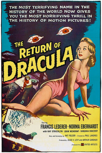 1958 Movie Poster The Return Of Dracula