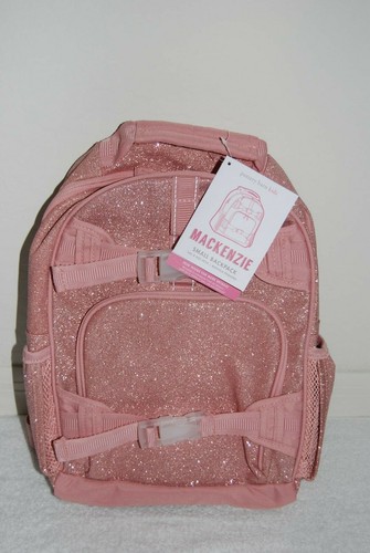 New NEVER MONOGRAMMED Pottery Barn Kids SMALL Pink Sparkle Glitter Backpack
