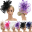 Femmes Plume Coiffure Plume Pince à cheveux mariage Fête Bridal Birdcage Hat