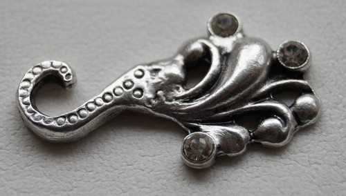 13 Miederhaken Dirndlhaken Dirndl versilbert 38//22 mm Straß Nr