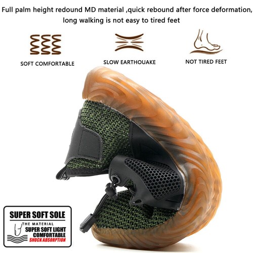 Men Safety Work Labor Shoes Indestructible Steel Toe Cap Light Bulletproof Boots