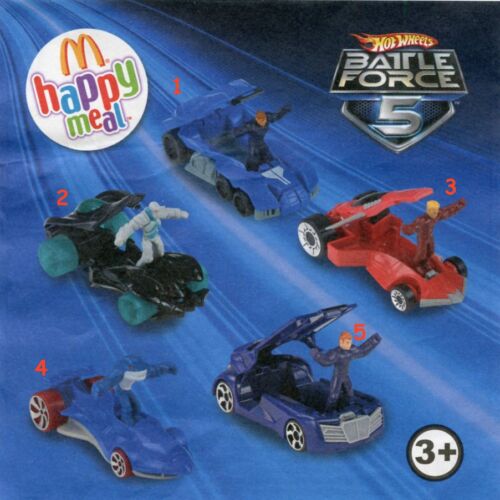 2011 Hot Wheels Battle force 5 Pezzi singoli McDonald/'s MC DONALD/'S HAPPY MEAL