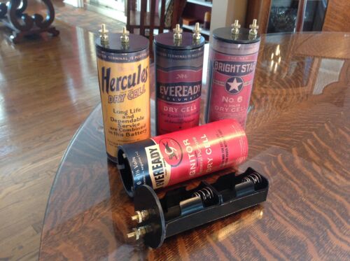 Lantern Antique Refillable #6 Hercules Dry Cell Battery Telephone Radio