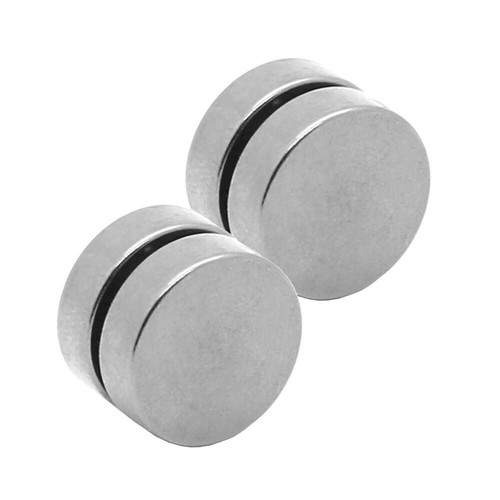 1 Paar Magnetische Fake Plugs Ohrstecker Ohne Ohrloch Rund Tunnel 6 8 10 12 mm