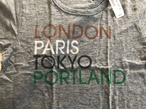 Gray S M J Crew Women/'s Travel T Shirt XS London Paris Tokyo L