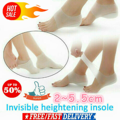 Invisible Height Lift Heel Pad Sock Liners Increase Insole Pain Relieve Pads US