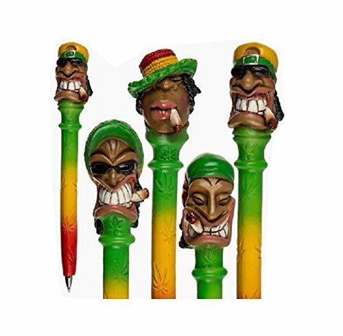 STONED RASTA MAN POLYRESIN BALLPOINT PEN Ganja Weed Cannabis Novelty Gift