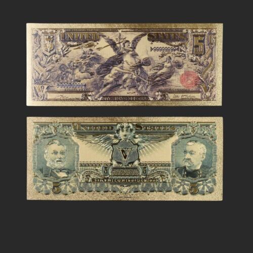 1896 Year 5 Dollar 24k Gold Foil Gold Banknote Creative US Bill Note Metal Gifts
