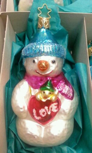 Snowy’s Valentine Old World Christmas LOVE SNOWMAN Ornament 25330 