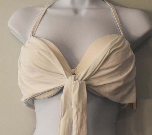 Details about   Victorias Secret nwt bikini top swimsuit 36DD white Wrap Halter pushup padding 