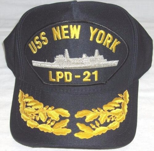 US NAVY CAP ORIGINAL USS NEW YORK LPD-21 Made in USA Double Eggs One size 