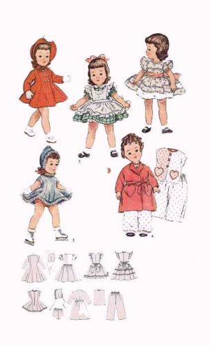 Toni by Ideal 21/" Doll Clothing PATTERN 3728 Pinafore Ice Skating dress Hood