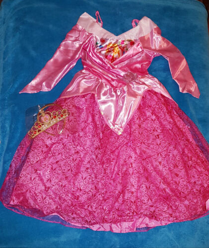 Disney´s Prinzessin Dornröschen Ballkleid Kostüm Krone pink rosa 116-122-128 