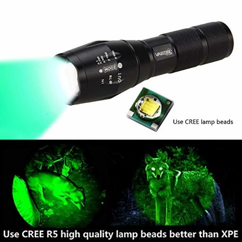 Vastfire 350 Yd Vert Chasse Lumière Zoomable Lampe de poche Hog Varmint Predator L environ 320.04 m