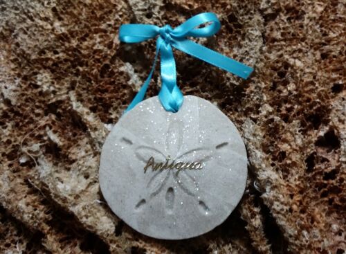 ANTIGUA Sand Dollar Made with Sand Tropical Beach Ornament