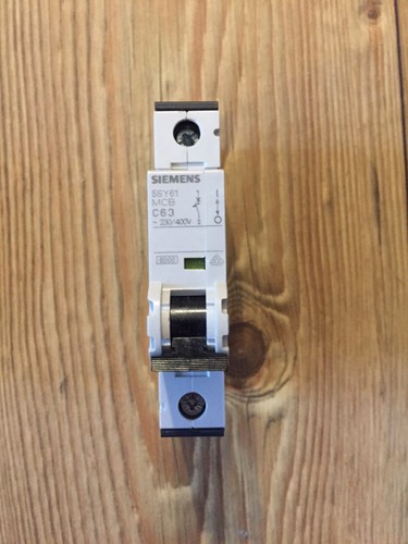 Siemens 5SY61 63 Amp Type C Single Pole Mcb Circuit Breaker