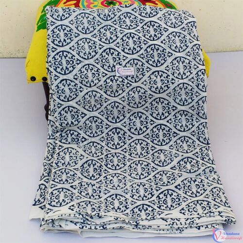 5 Yard Ethnic Cotton Fabric Floral Colorful Damask Indian Multi Use Fabric Jaipu 