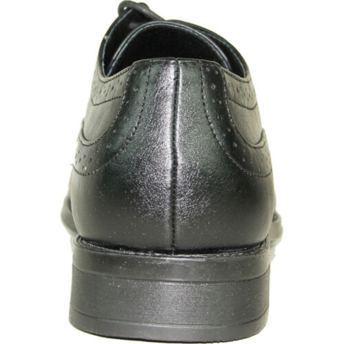BRAVO New Men Dress Shoe MILANO-1 Classic Square Toe Wingtip Leather Lining
