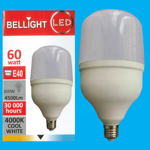 =300W 1x 60W T160 LED Light Bulb 4000K Cool White Edison Screw ES E27/GES E40 