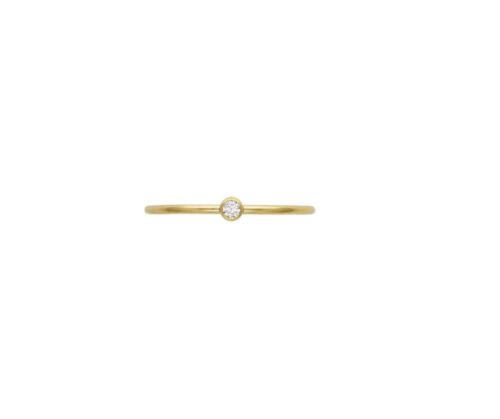 14k Gold Filled 2mm White CZ Stacking Ring Band  Size 6 