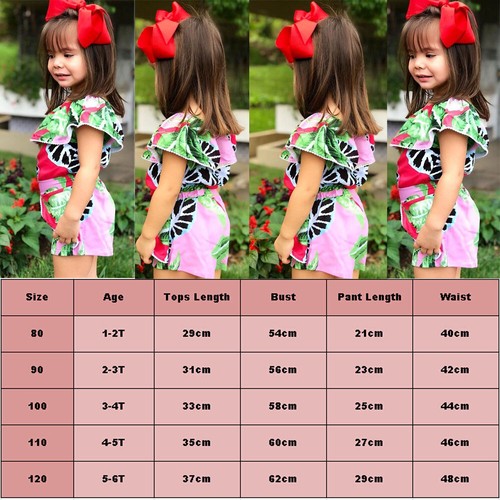 Short Pants Outfit Clothes Summer US Baby Girls Kids Off Shoulder T-shirt Tops