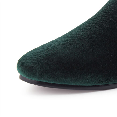 Harpelunde Green Men Velvet Loafer Slippers Plain Wedding Shoes Size 6-14