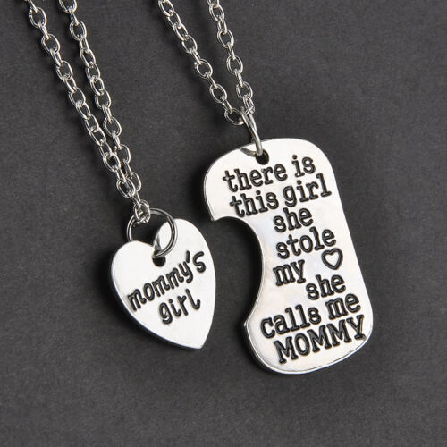 Chic Love Heart Family Charms Pendant Necklace Best Friends Gift Chain Jewelry 