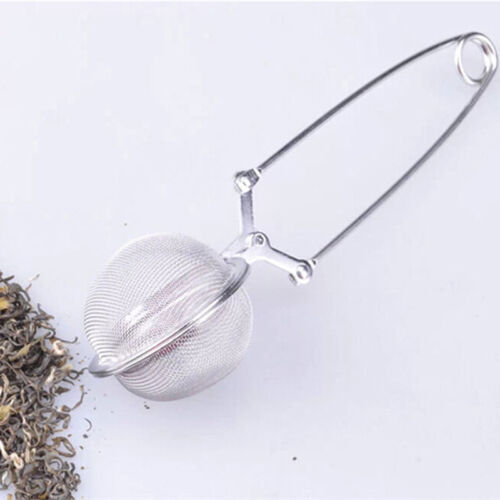 Stainless Steel Spoon Tea Ball Infuser Filter Squeeze Leave Herb Mesh Strain ^ 
