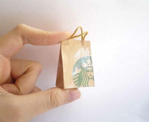 STARBUCKS Coffee Shopping Bag FRIDGE MAGNET Novelty Indonesia 3D 2/" Tall