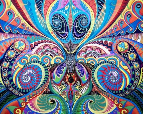 Trippy Psychedelic Art Fabric Poster 16 x 13&#034; T114