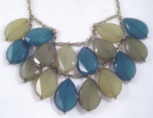 New Layered Statement Necklace With Large 1.5/" Acrylic Drops #N2303