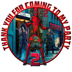 70 Deadpool 2018 Personalised Party Sticker Favour Kid Cone Bag Label Birthday 