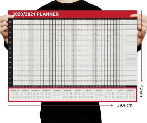 2020-2021 A2 Size Year Wall Planner Calendar Home Office 13 Months Work
