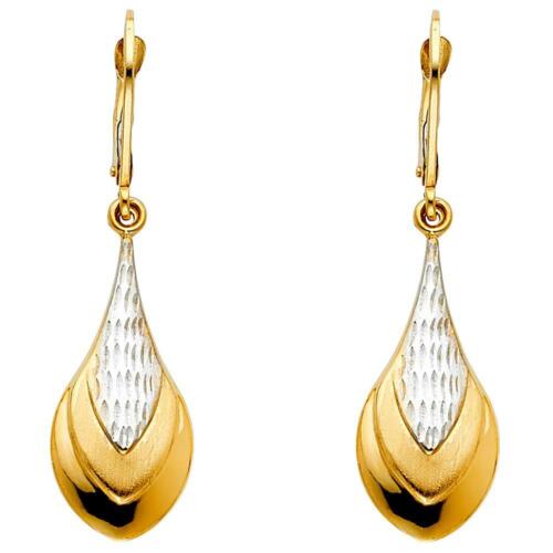 Women's Teardrop Fashion Drop Dangle Earrings Lever Back Details about   14k Yellow White Gold 