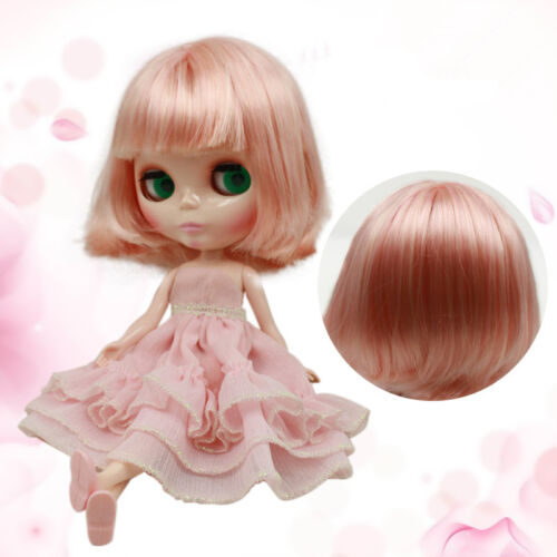 RBL Scalp /& Dome Light Pink Short Hair With Bangs R054 For Blythe Doll