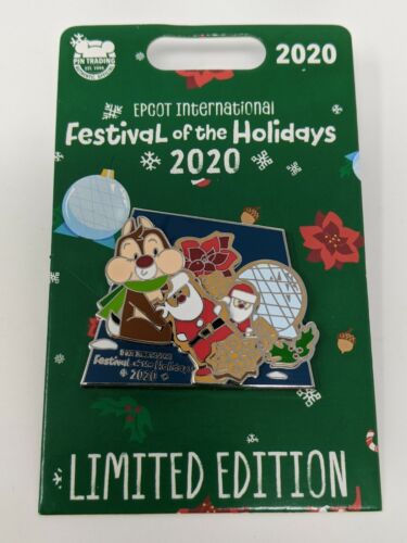 Disney Chip And Dale 2020 Epcot Festival Of The Holidays DVC LE1500 Pin